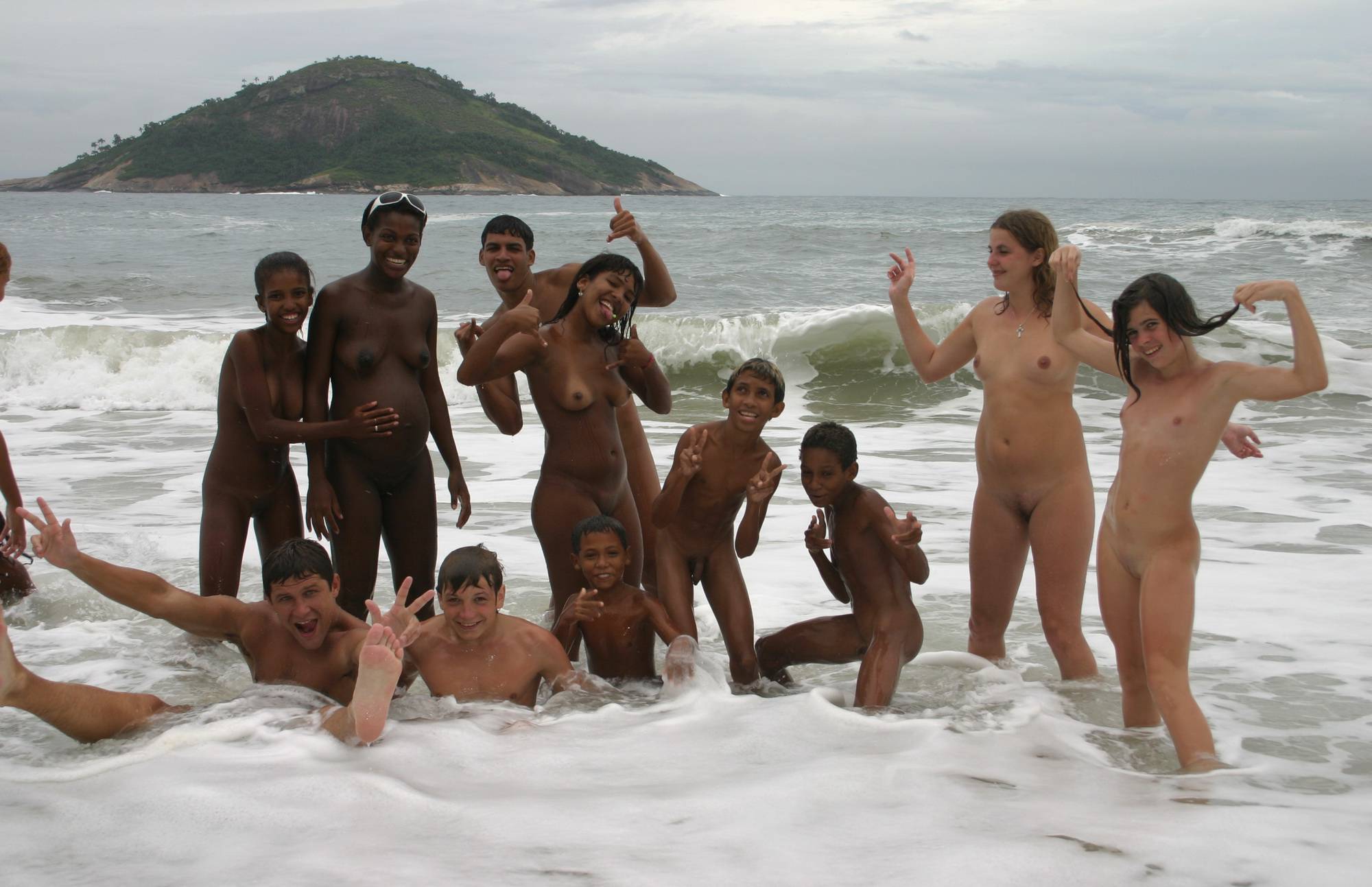 Nudist Photos Brazilian Shoreline Splash - 1
