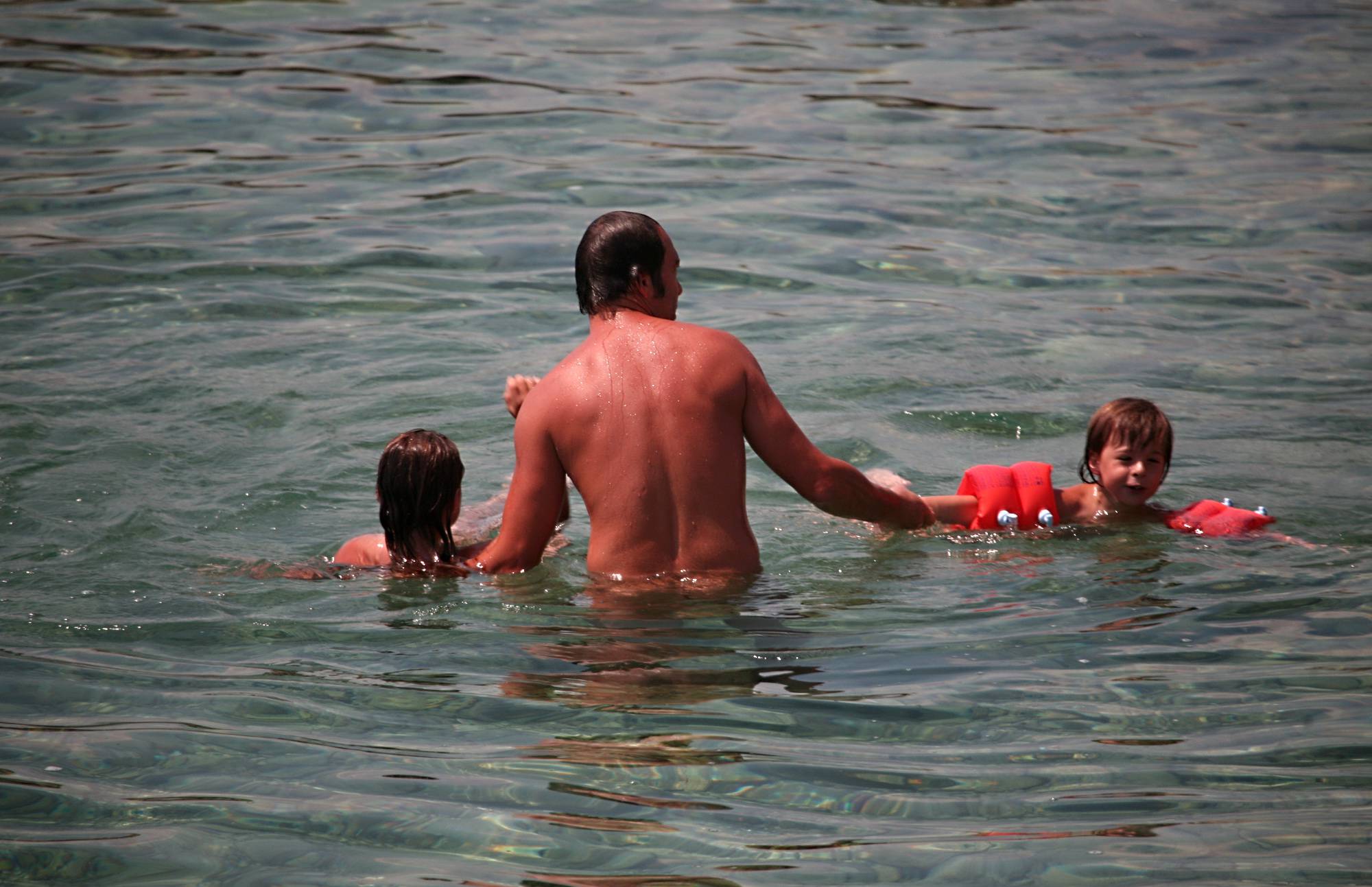 Nudist Pics Father and Two Kid Water - 2