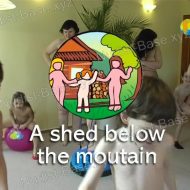A shed below the mountain