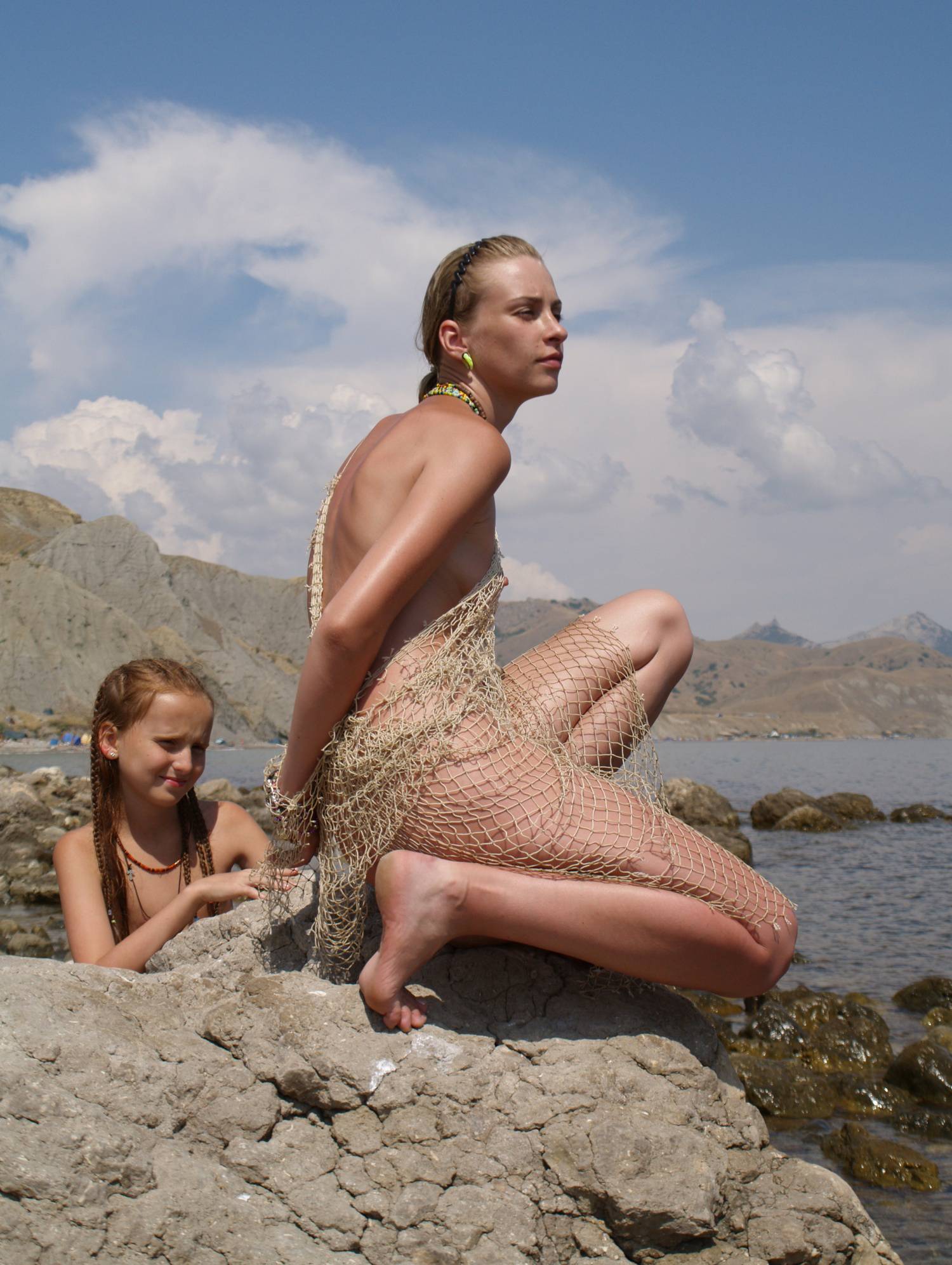 Nudist Photos Naturist Model and Daughter - 1
