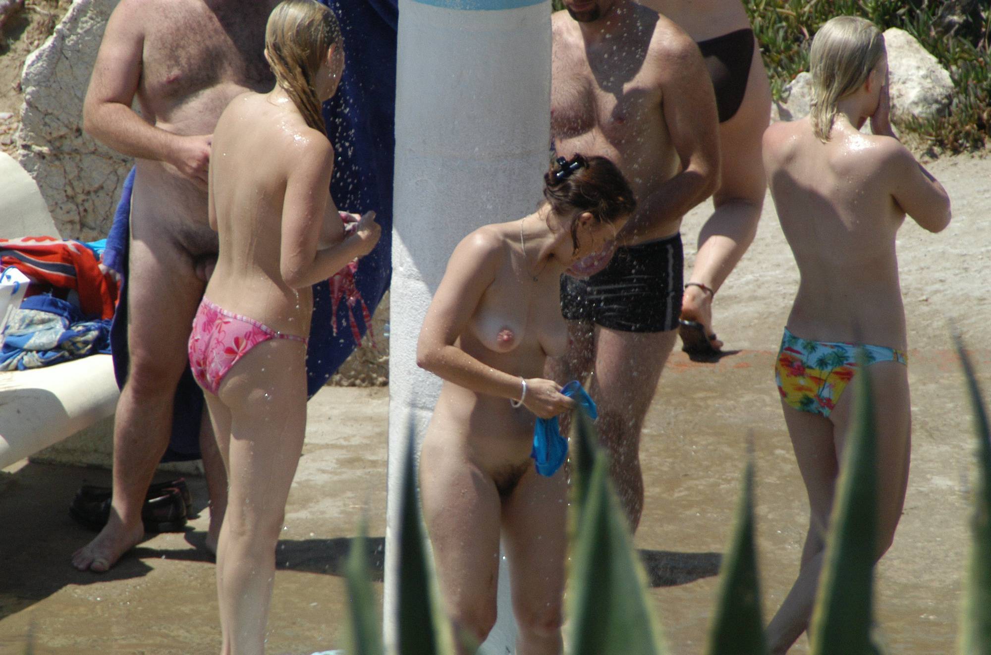 Nudist Pictures Topless Beach Showers - 1